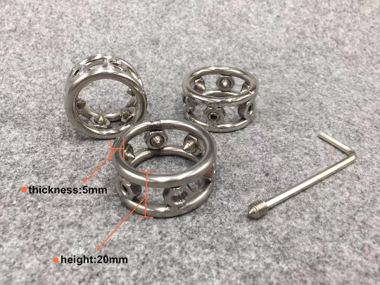 Stainless Steel Spiked Penis Ring 3 Sizes Optional