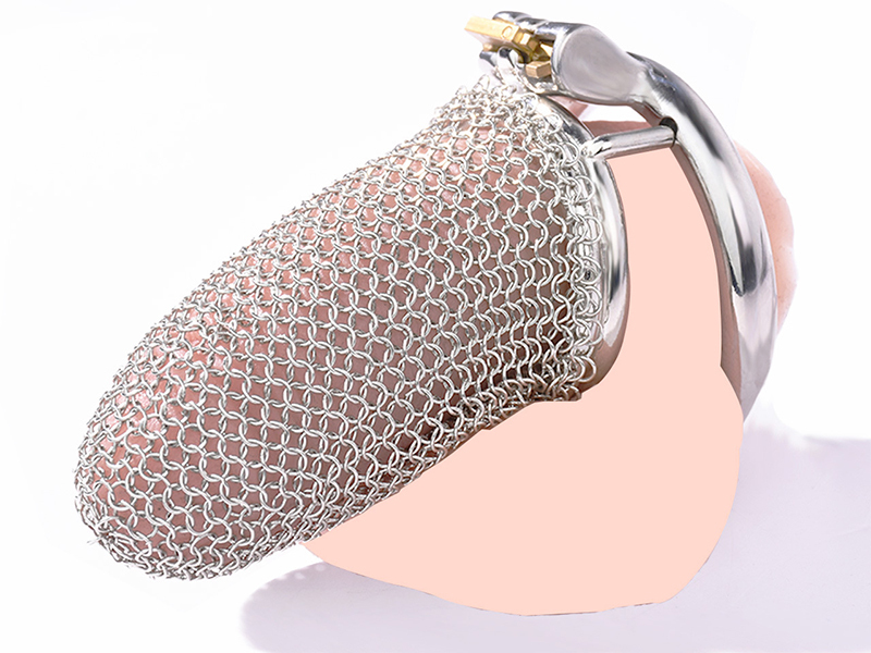 Stainless Steel Chastity Cage Mesh Lock Cock Cage 5 Lengths