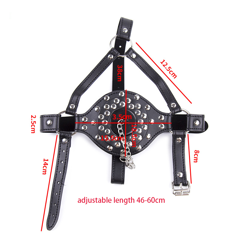 PU Leather Mouth Gag with Water Funnel
