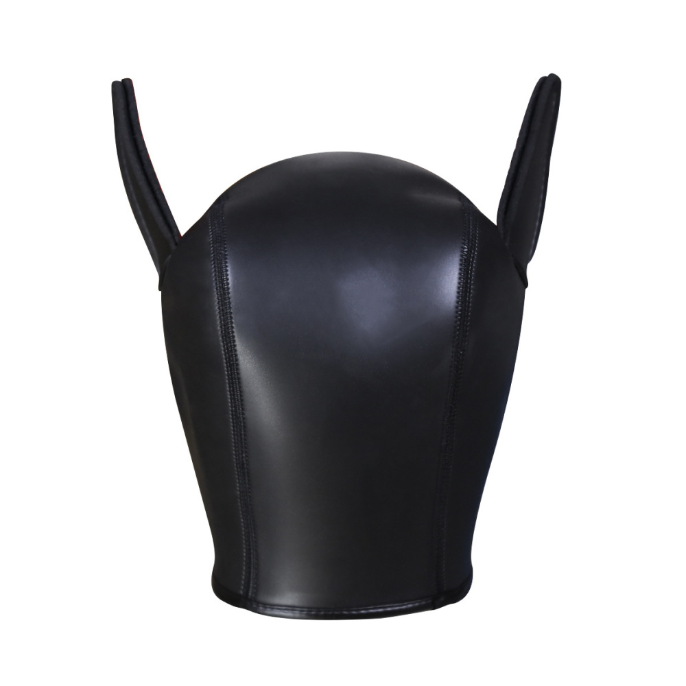 PU Leather Rubber Mask Full Head Hood Masks for Dog Role Play Party Mask