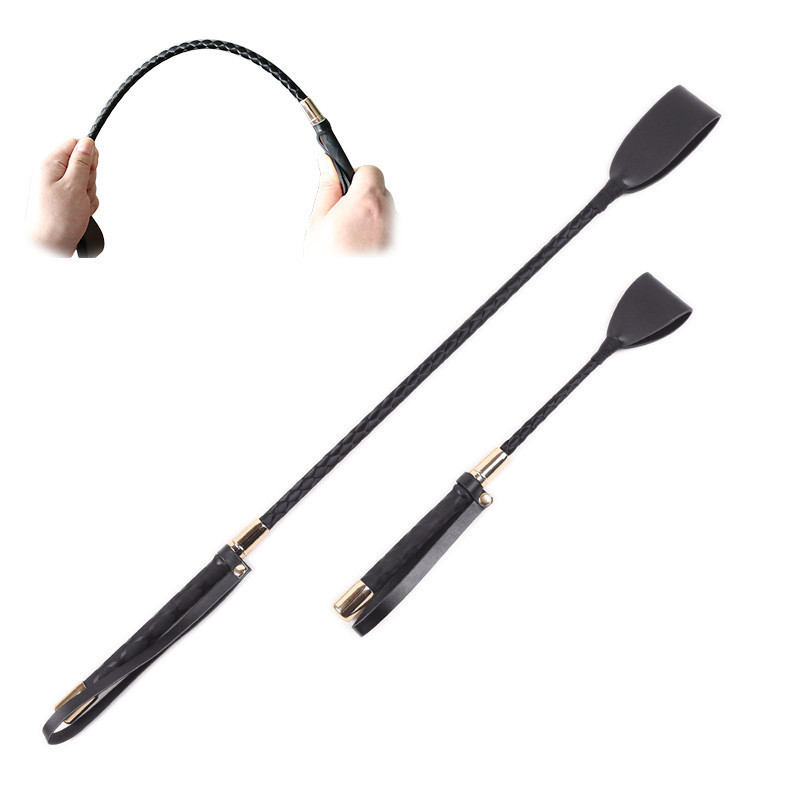 PU Leather Whip Flogger Handle Spanking 50 degrees