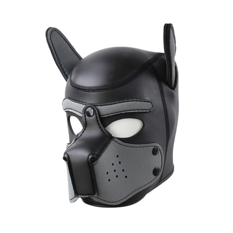 PU Leather Rubber Mask Full Head Hood Masks for Dog Role Play Party Mask