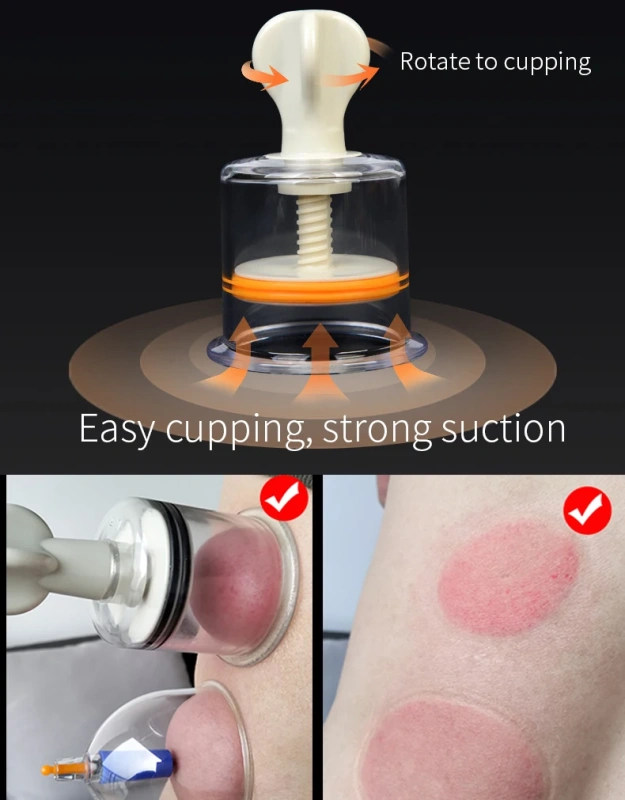 Manual Rotating Vacuum Cupping Device Breast Nipple Sucker Body Massager