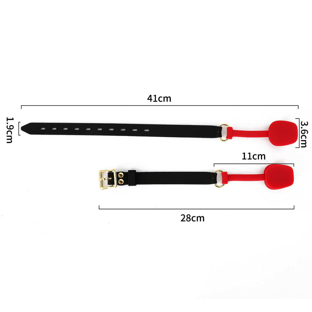 PU Leather Bondage with Silicone Mouth Gag 2 Color