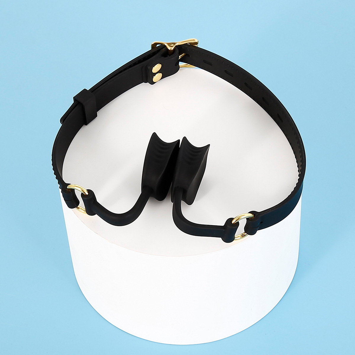 PU Leather Bondage with Silicone Mouth Gag 2 Color
