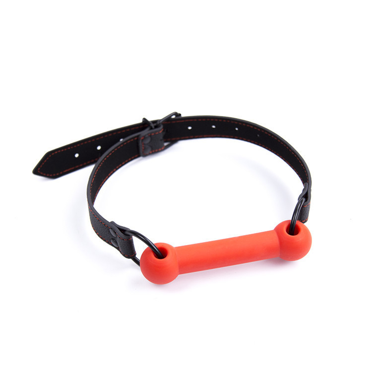 PU Leather Bondage with Silicone Mouth Gag 2 Color