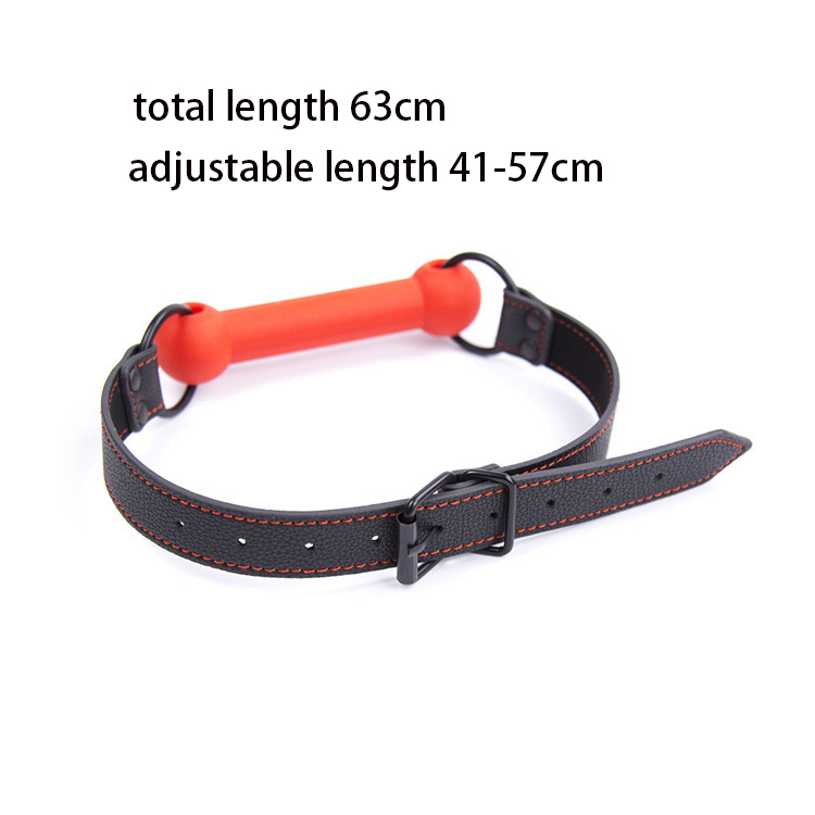 PU Leather Bondage with Silicone Mouth Gag 2 Color