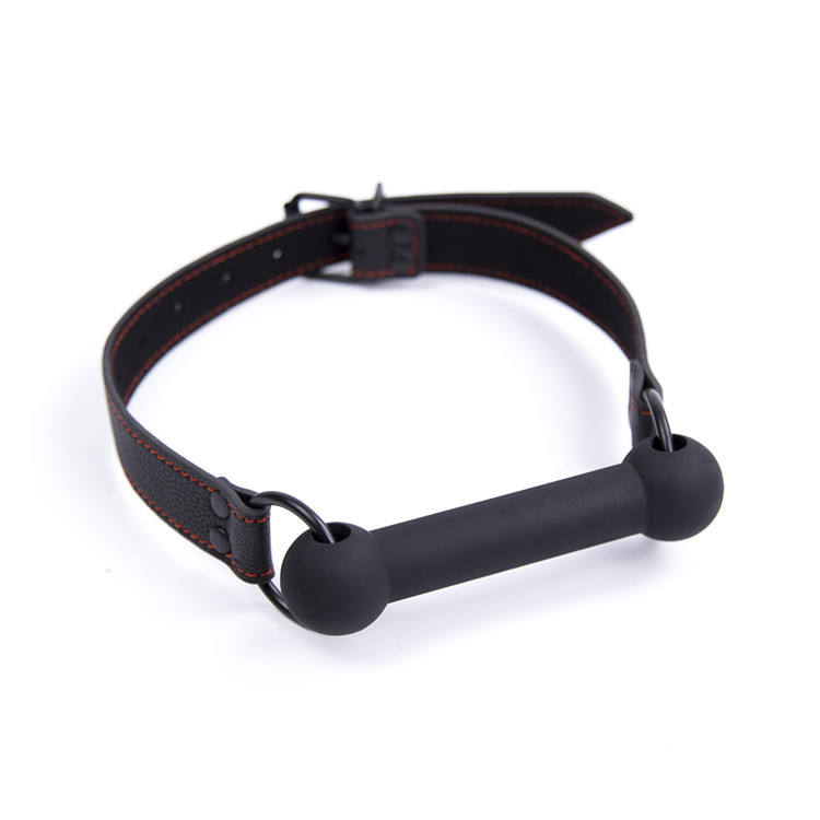 PU Leather Bondage with Silicone Mouth Gag 2 Color