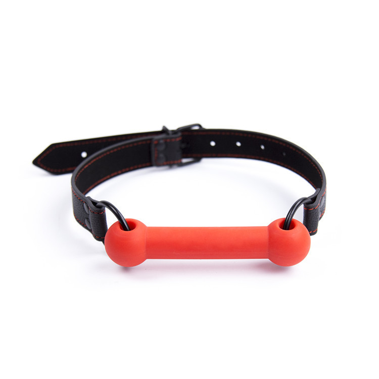 PU Leather Bondage with Silicone Mouth Gag 2 Color
