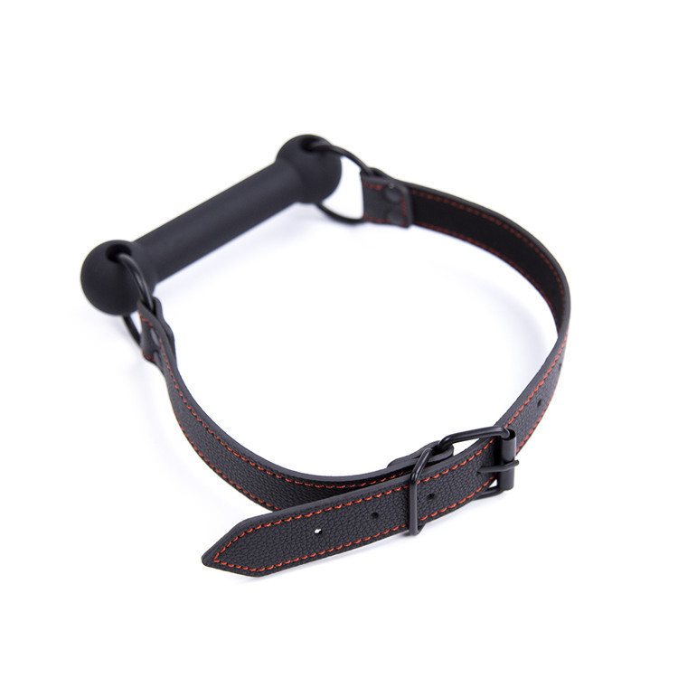 PU Leather Bondage with Silicone Mouth Gag 2 Color