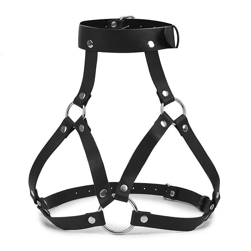PU Leather Collar Bra Underwear