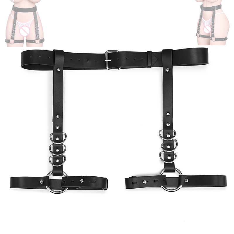 Sexy Leg Harness Women Leather Lingerie Body Bondage Thigh Garter Belt
