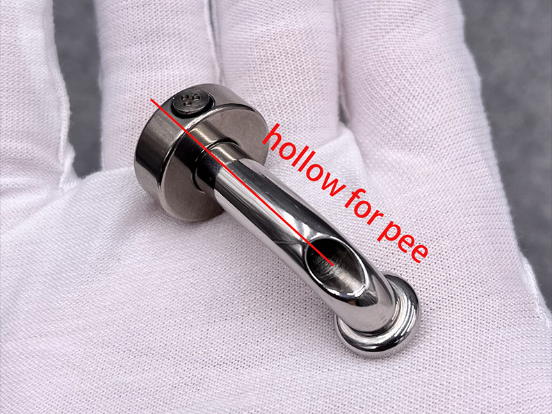 Custom L shape PA wand with Locking Ring, urethra part hollow for pee