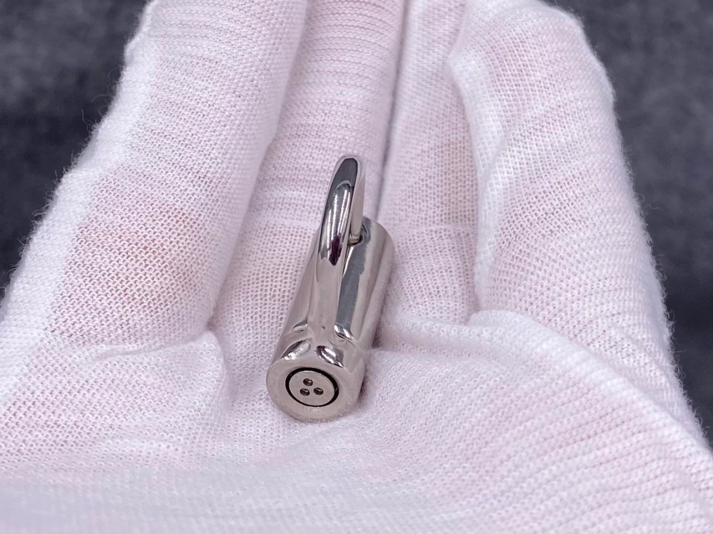 Stainless Steel/Titanium PA D Ring Lock,Piercing Padlock Locked By Screw