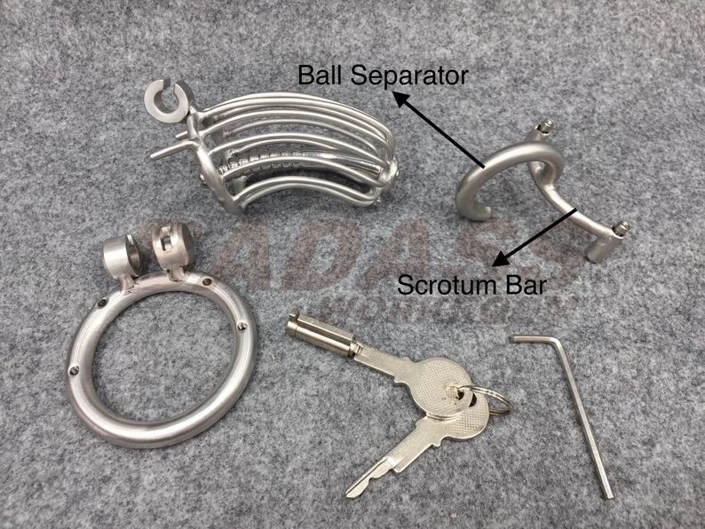 BA-14 Customize Stainless Steel/ Titanium Chastity Cage with Urethra Catheter Cock Cage