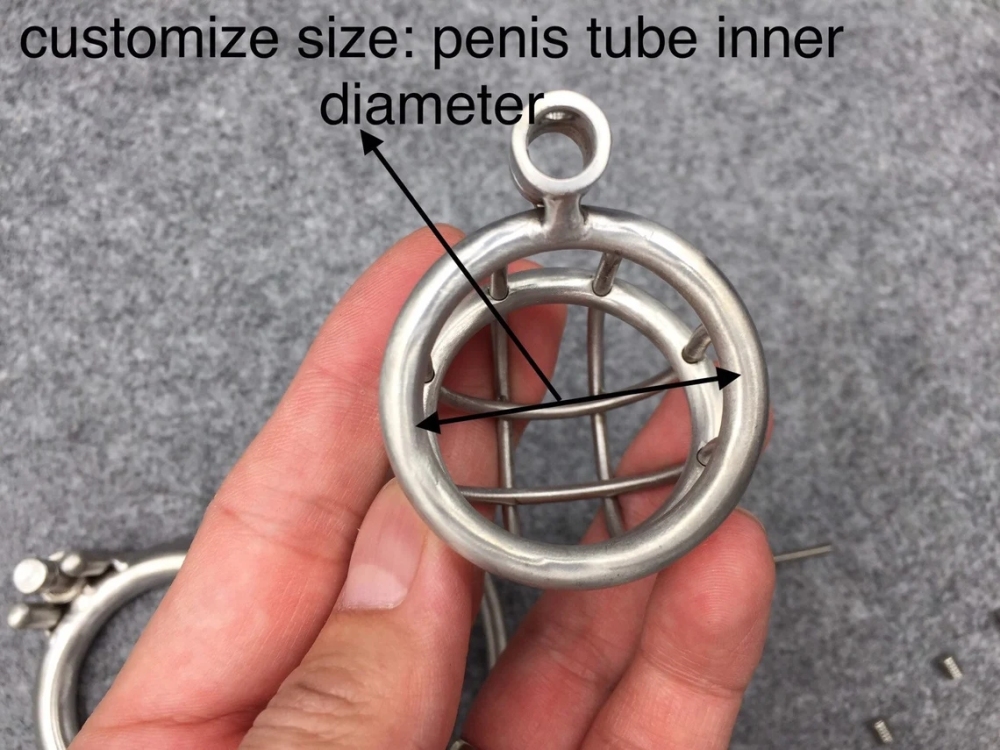 BA-02 Customize Chastity Cage Dual Lock System Stainless Steel/Titanium Cock Cage Locked With Permanent Lock Or Screw