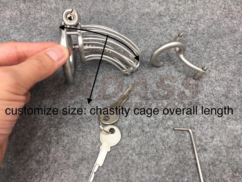 BA-14 Customize Stainless Steel/ Titanium Chastity Cage with Urethra Catheter Cock Cage