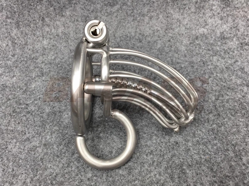 BA-14 Customize Stainless Steel/ Titanium Chastity Cage with Urethra Catheter Cock Cage