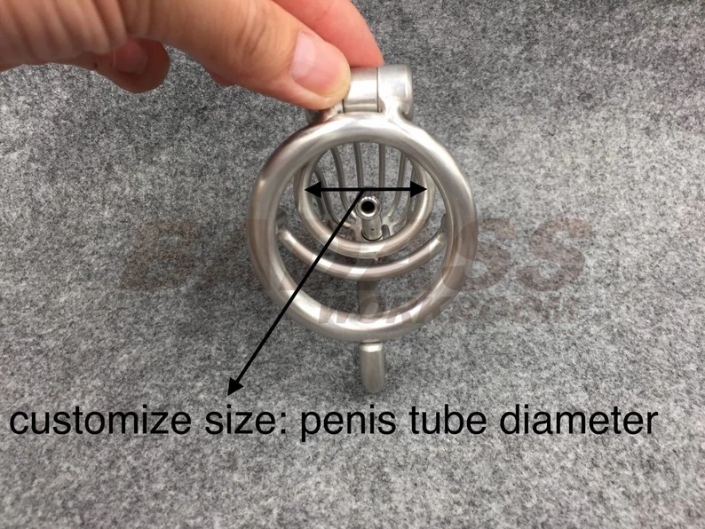 BA-14 Customize Stainless Steel/ Titanium Chastity Cage with Urethra Catheter Cock Cage