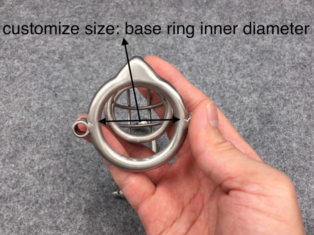 BA-02 Customize Chastity Cage Dual Lock System Stainless Steel/Titanium Cock Cage Locked With Permanent Lock Or Screw