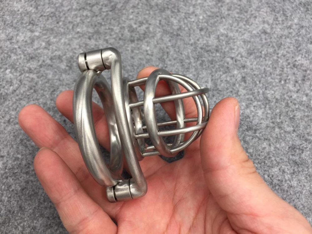 BA-02 Customize Chastity Cage Dual Lock System Stainless Steel/Titanium Cock Cage Locked With Permanent Lock Or Screw