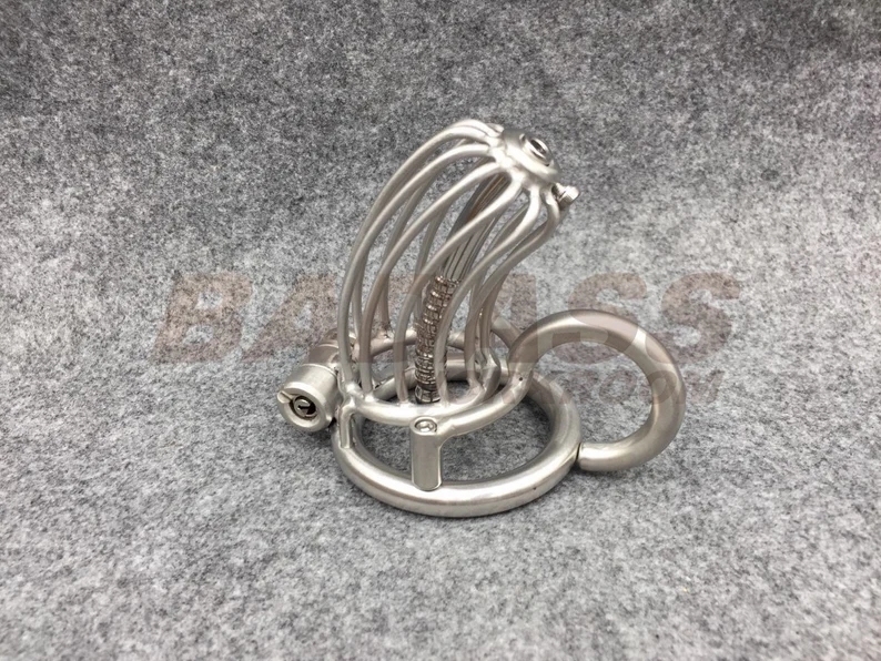 BA-14 Customize Stainless Steel/ Titanium Chastity Cage with Urethra Catheter Cock Cage