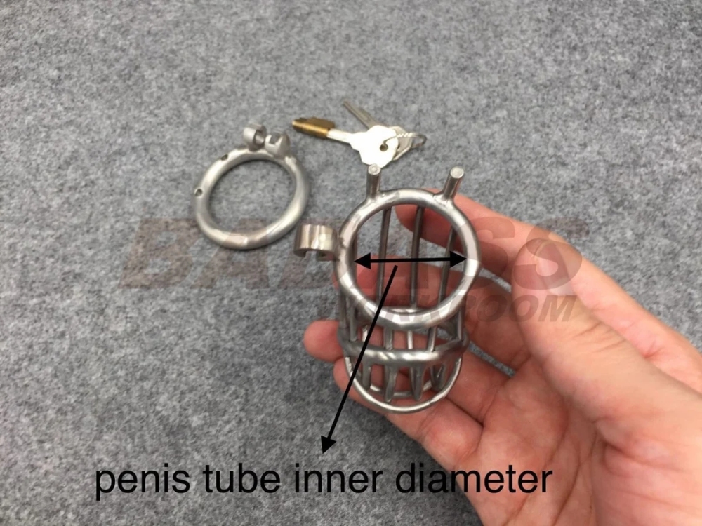 BA-24 Prevent Glans Exposed Customizable Stainless Steel/Titanium Chastity Cage Side Lock Cock Cage