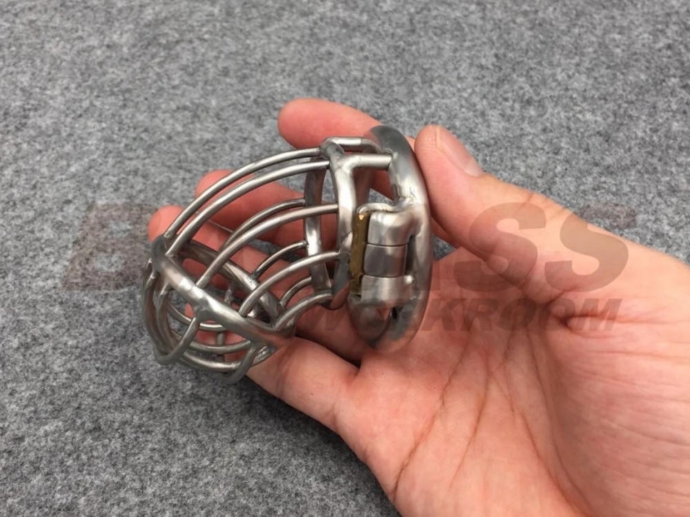 BA-24 Prevent Glans Exposed Customizable Stainless Steel/Titanium Chastity Cage Side Lock Cock Cage