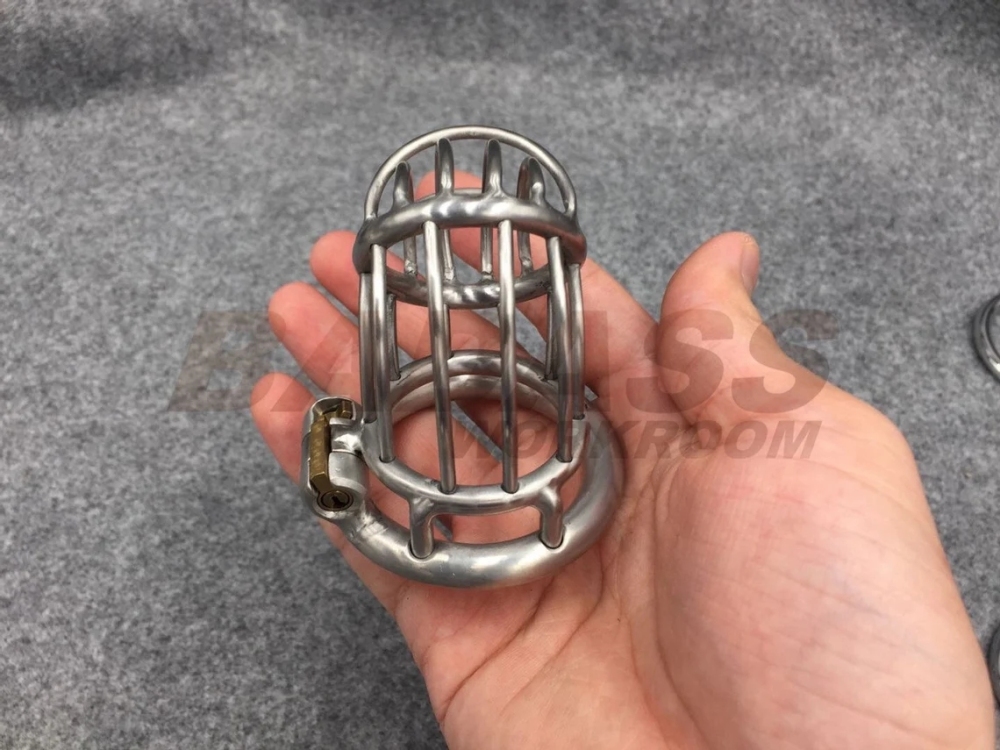 BA-24 Prevent Glans Exposed Customizable Stainless Steel/Titanium Chastity Cage Side Lock Cock Cage