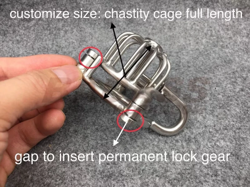BA-13 Customize Permanent Chastity Cage with PA wand Stainless Steel