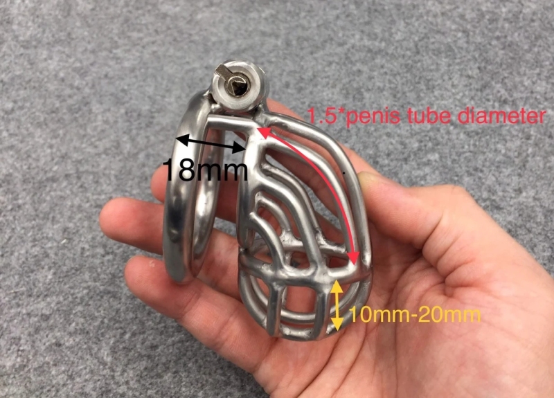 BA-12 Customize Chastity Cage Right Angle Design Stainless Steel/Titanium Cock Cage