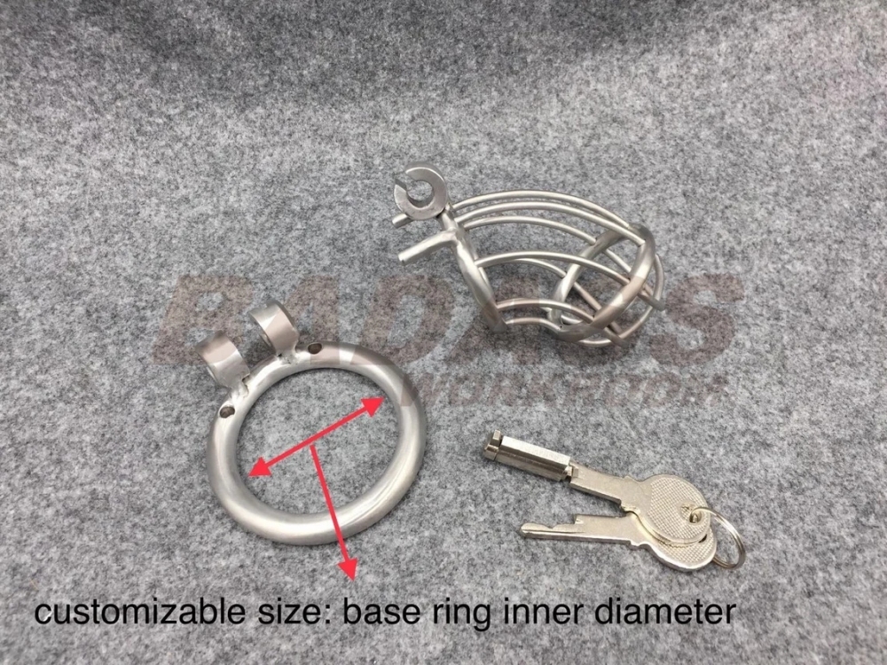 BA-20 Customize Chastity Cage Using Stealth Lock Stainless Steel/Titanium Cock Cage