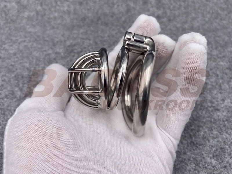 BA-09 Customize Chastity Cage Stainless Steel/Titanium Cock Cage with Ergonomic Base Ring