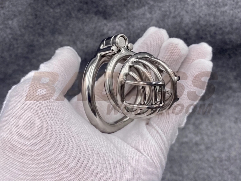 BA-09 Customize Chastity Cage Stainless Steel/Titanium Cock Cage with Ergonomic Base Ring