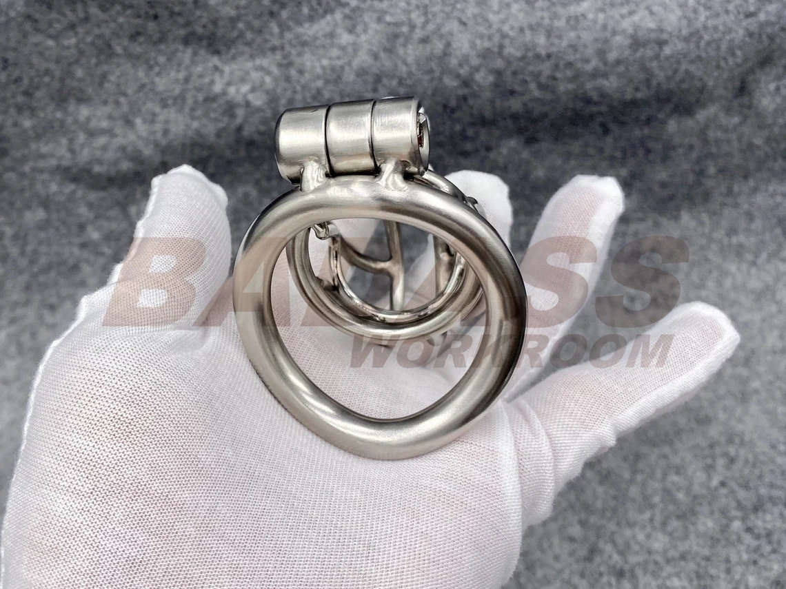 BA-28F Customizable Streamline Chastity Cage with Integrated Frenum Hook Stainless Steel/Titanium Cock Cage