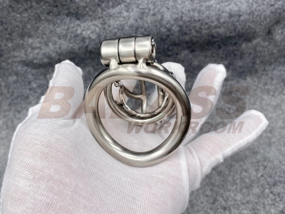 BA-28F Customizable Streamline Chastity Cage with Integrated Frenum Hook Stainless Steel/Titanium Cock Cage