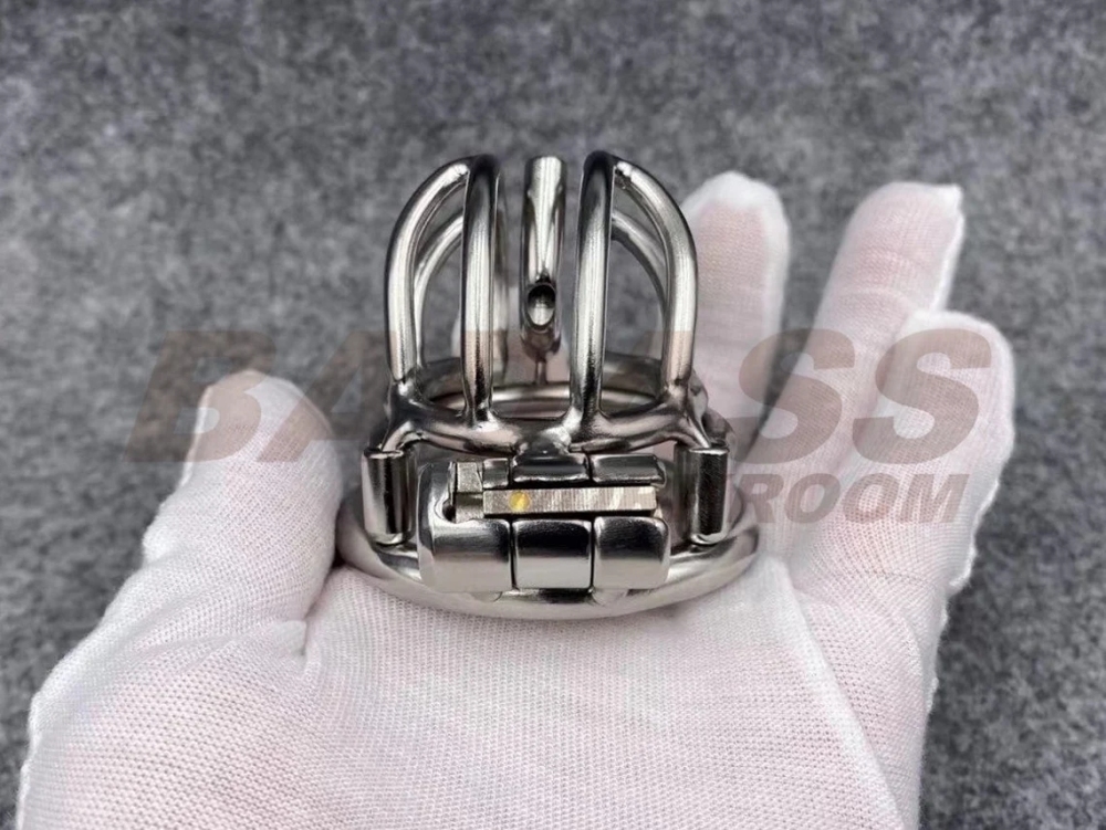 BA-28 Customizable Streamline Chastity Cage with Integrated PA Device Stainless Steel/Titanium Cock Cage