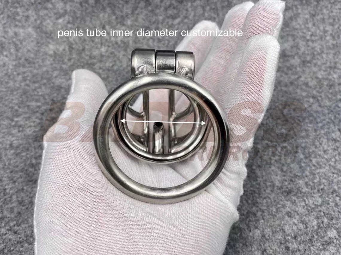 BA-28 Customizable Streamline Chastity Cage with Integrated PA Device Stainless Steel/Titanium Cock Cage