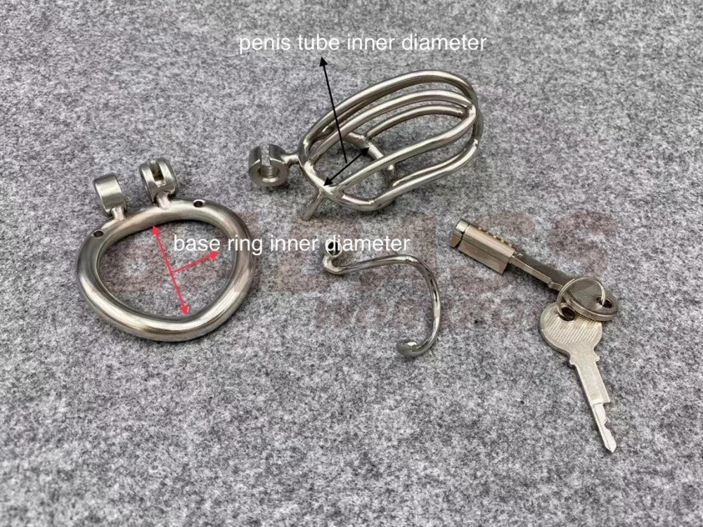 BA-28F Customizable Streamline Chastity Cage with Integrated Frenum Hook Stainless Steel/Titanium Cock Cage