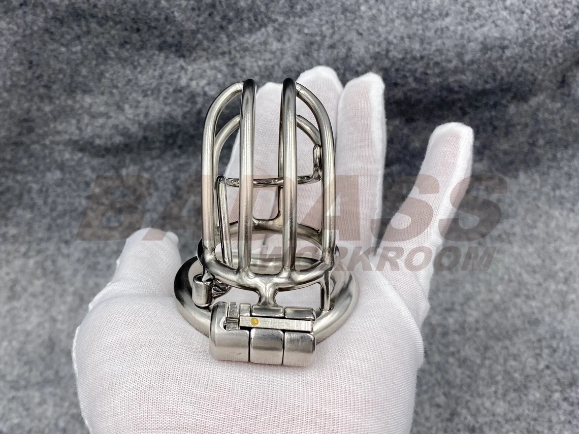 BA-28F Customizable Streamline Chastity Cage with Integrated Frenum Hook Stainless Steel/Titanium Cock Cage