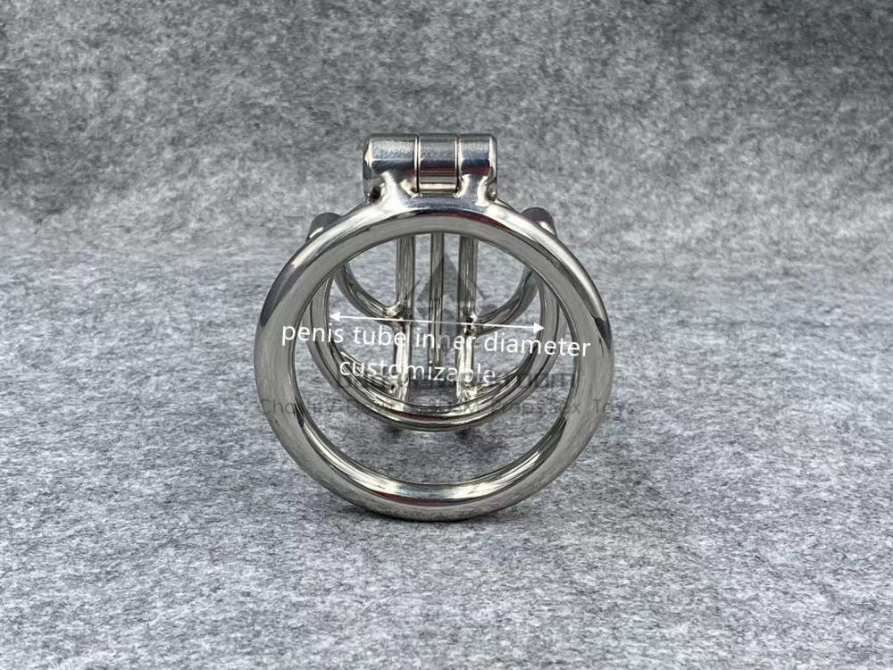 BA-28T Customize Chastity Cage Stainless Steel/Titanium Cock Cage With Integrated Tetherspout Hook