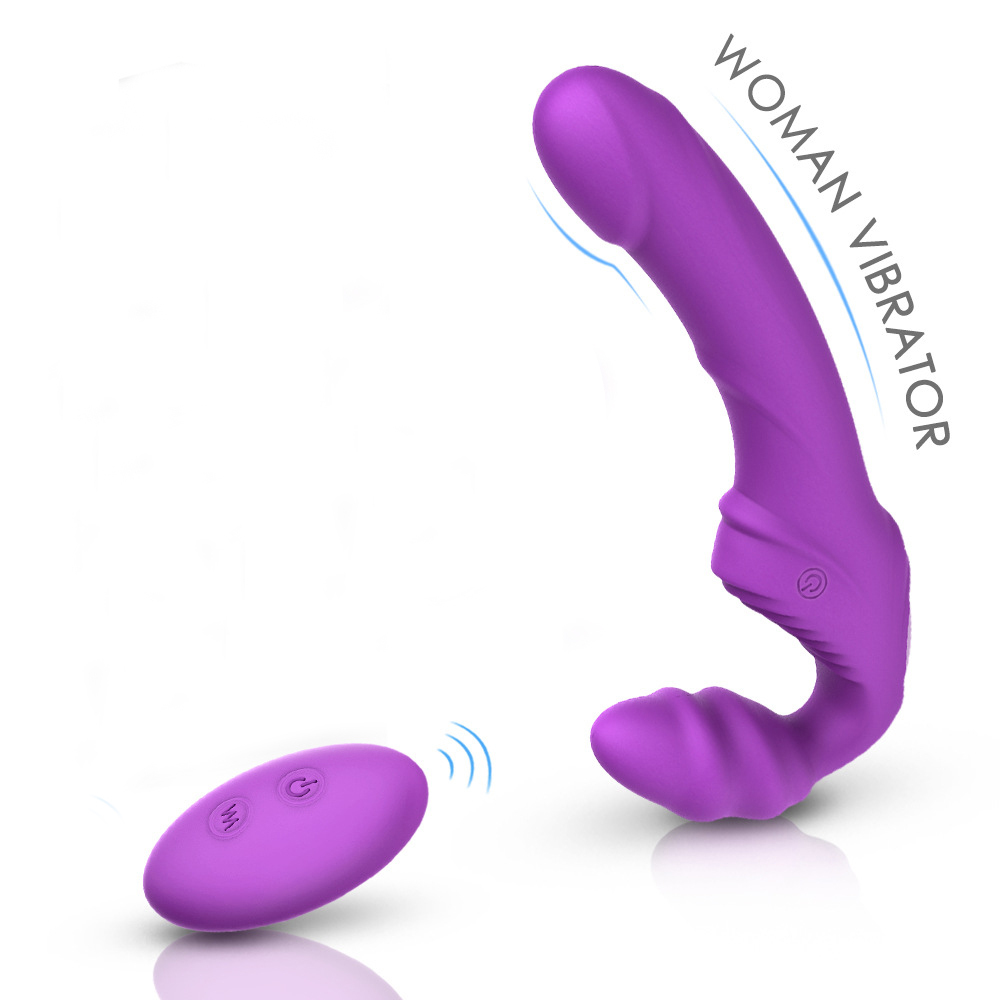 Strapless Strapon Dildo Vibrator Female Double Vibrating G Spot Adult Sex Toys
