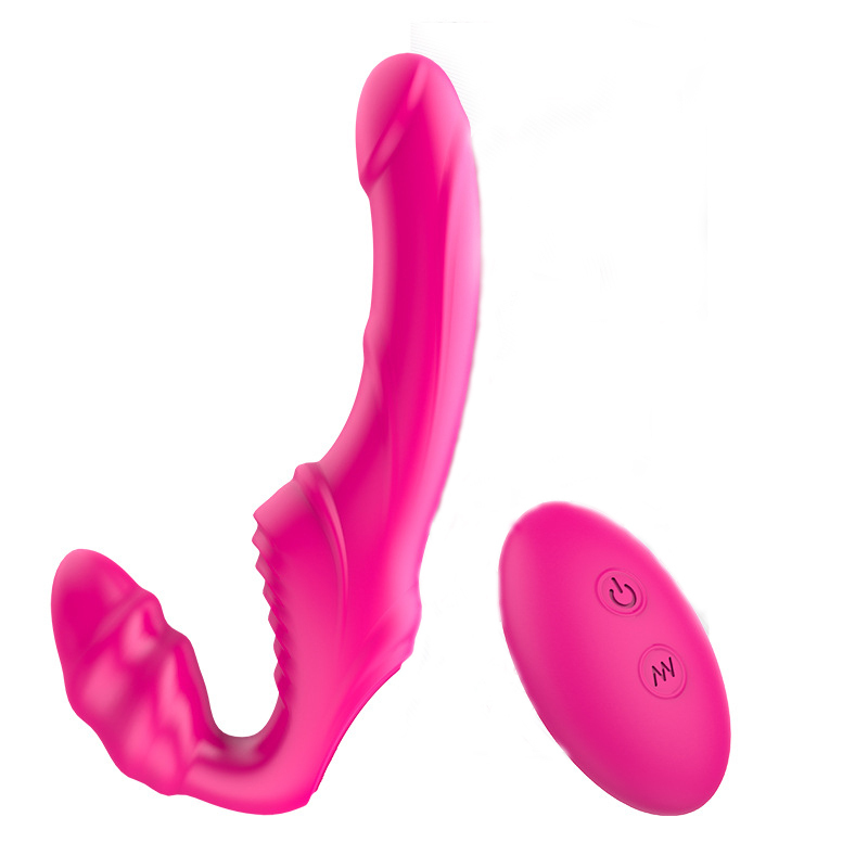 Strapless Strapon Dildo Vibrator Female Double Vibrating G Spot Adult Sex Toys
