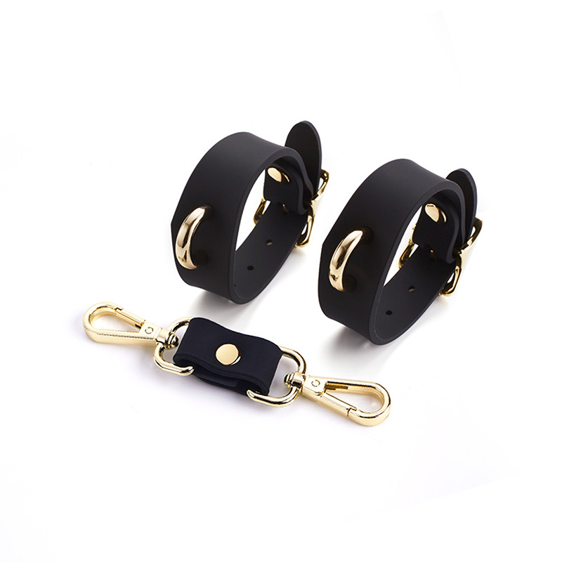 Leather Bondage Gear Silicone Collar Handcuffs Ankle Cuffs