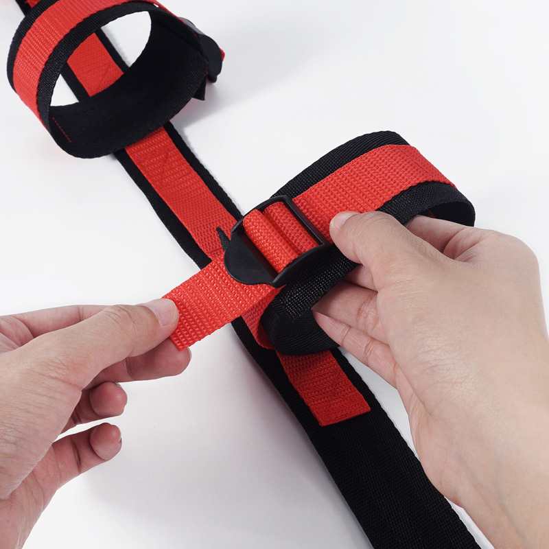 Bed Restraint Strap Set Collar Handcuffs Ankle-Cuffs