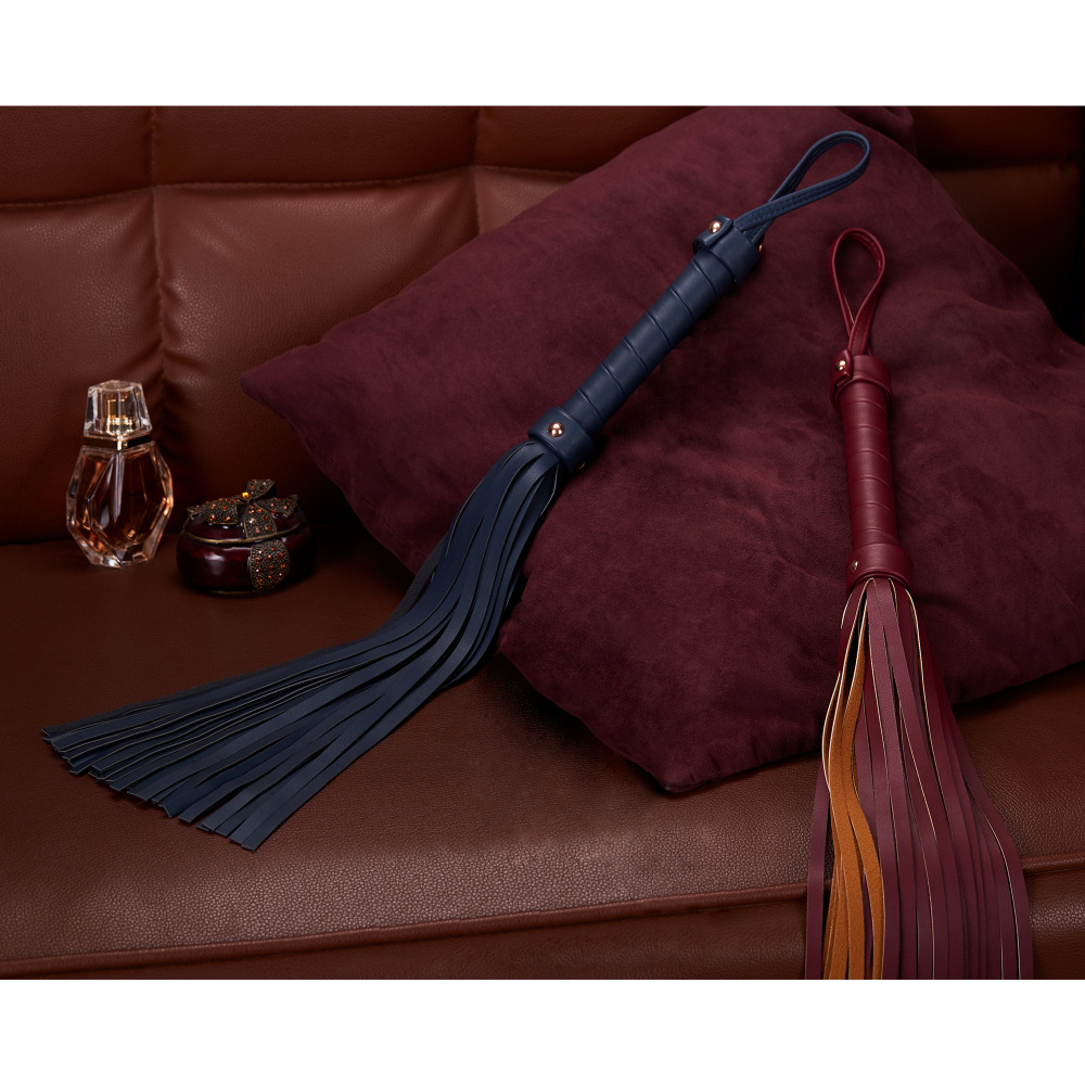 PU Leather Bondage Gear Collar Handcuffs Ankle-Cuffs Eye-Mask Whip Oval-Bag Set
