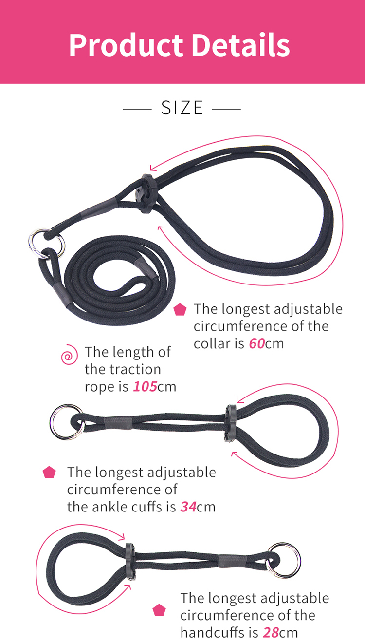 Convient Bondage Set Collar Handcuffs Ankle-Cuffs