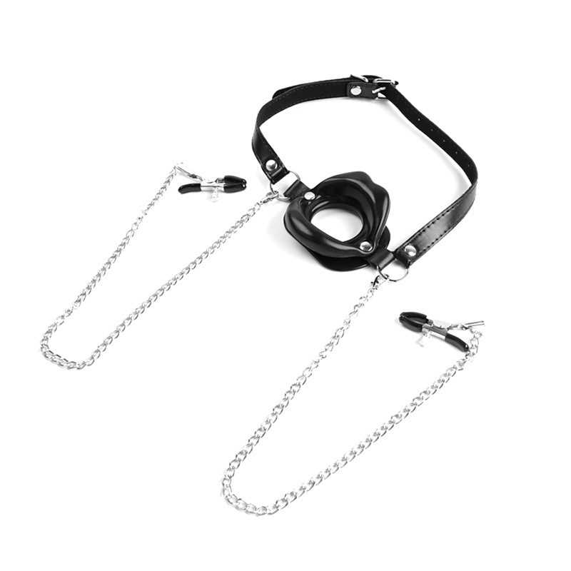 Mouth Gag with Nipple Clamps