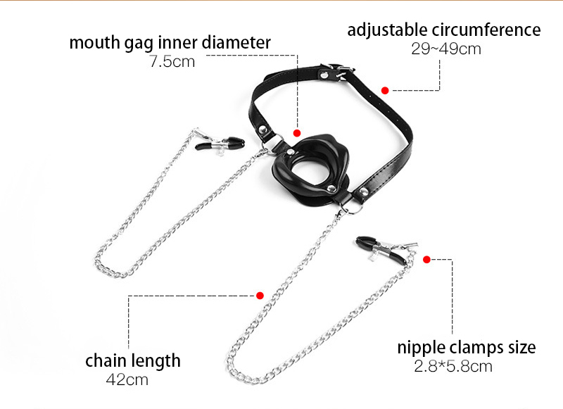 Mouth Gag with Nipple Clamps