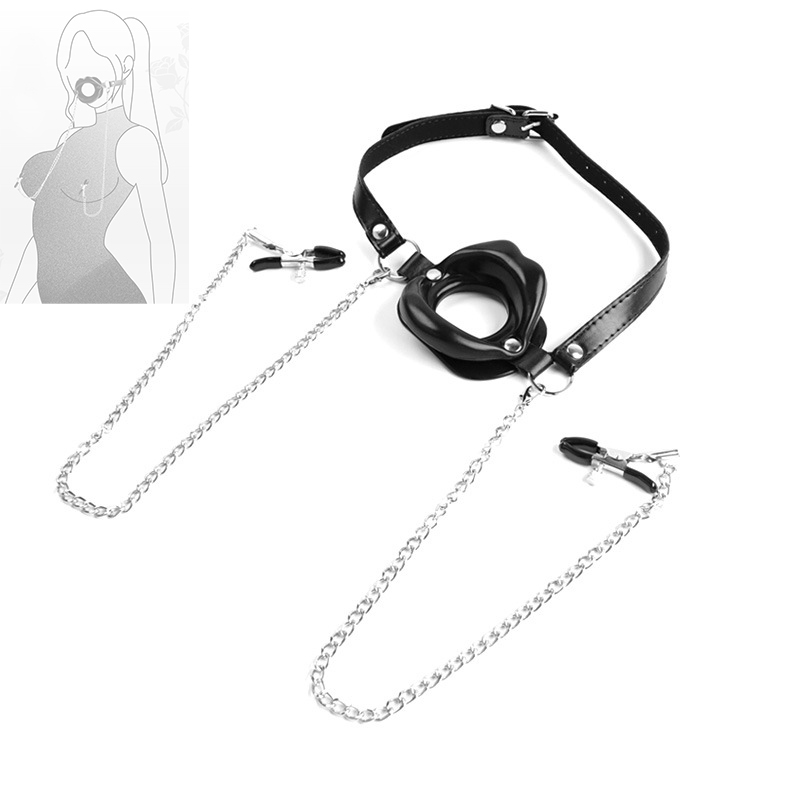 Mouth Gag with Nipple Clamps